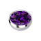 Micro semisfera dargento con cristallo viola