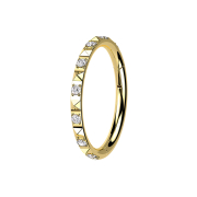 Micro segment ring, foldable, gold-plated, pyramids and...