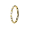 Micro segment ring, foldable, gold-plated, pyramids and crystals on the side, silver