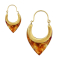 Ohrring vergoldet Tropfen Epoxy Rauch braun