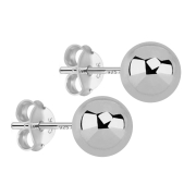 Stud earrings with silver ball