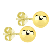 Orecchini a perno placcati oro con pallina