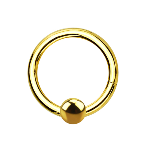 Micro segment ring hinged gold-plated with ball