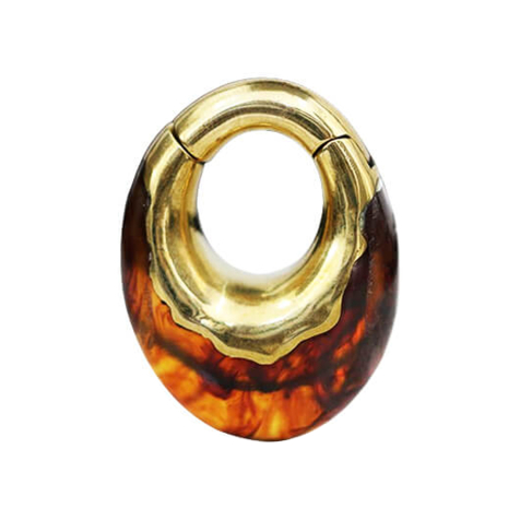 Poids doreille pliable doré époxy fumée brun