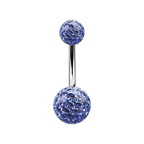 Banane argentée avec deux boules de cristal bleu clair Couche de protection en époxy