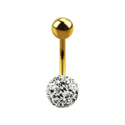 Banana placcata in oro con sfera e sfera di cristallo...