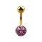 Banana gold-plated with ball and crystal ball light purple Epoxy protective layer