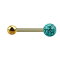 Barbell doré avec boule et boule de cristal turquoise couche protectrice dépoxy