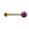 Barbell doré à lor fin avec boule et boule de cristal violette couche protectrice dépoxy
