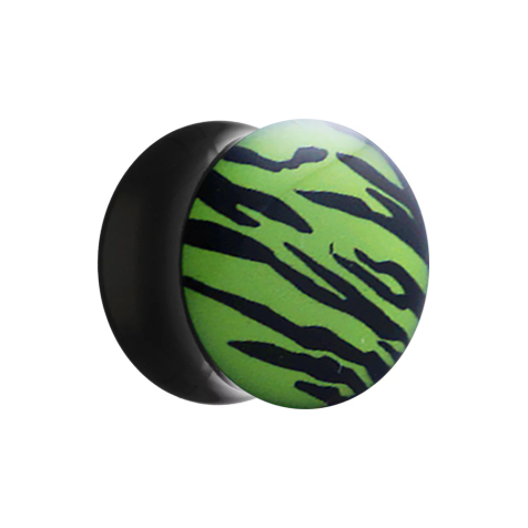 Flared Plug mit Zebramuster grün