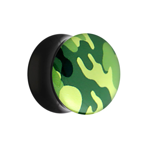 Flared Plug mit Tarnung Military grün