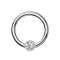 Micro anneau segment pliable argent avec boule cristal argent