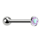 Barbell filet intérieur argent avec boule et cristal multicolore