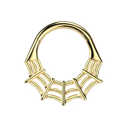 Micro segment ring, foldable, gold-plated, spider web