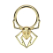 Micro segment ring hinged gold-plated spider with skull face