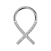 Micro segment ring, foldable, silver, crab band,...