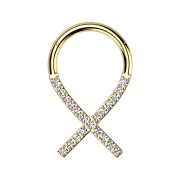 Micro segment ring, foldable, gold-plated, crab band,...