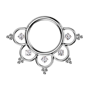 Micro segment ring, foldable, silver, five half arches,...