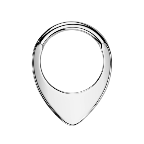 Micro anneau segmenté pliable argenté, bouclier en forme de goutte