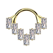 Micro segment ring, foldable, gold-plated, seven...