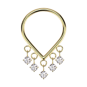 Micro anello segmentato pieghevole placcato in oro con...