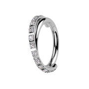 Micro segment ring, foldable, silver, crossed, square...