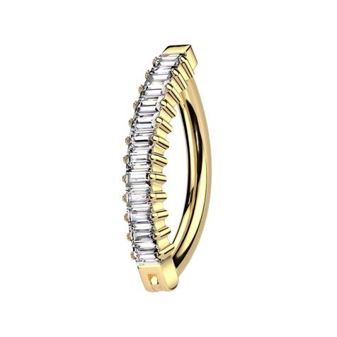 Banane klappbar vergoldet Schild vertikal rechteckige Kristalle silber