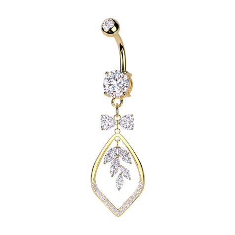 Banana gold-plated with two balls crystal silver pendant band and vine crystals silver