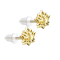 Gold-plated lotus flower stud earrings