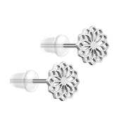 Stud earrings silver flower