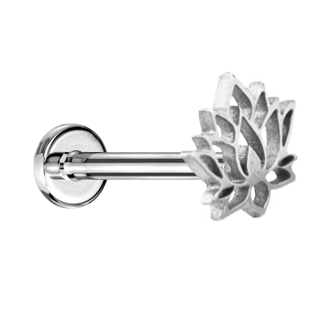 Micro Labret femelle argent fleur de lotus