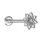 Micro Labret femelle argent fleur de lotus den haut