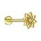 Micro Labret femelle doré fleur de lotus den haut