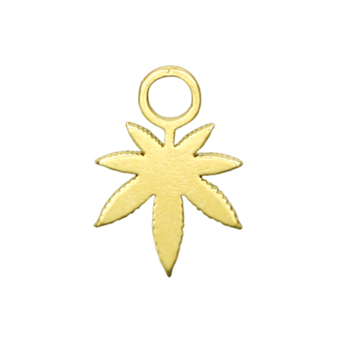 Pendentif doré feuille de chanvre