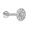 Micro Labret filet femelle argenté fleur cristal argenté