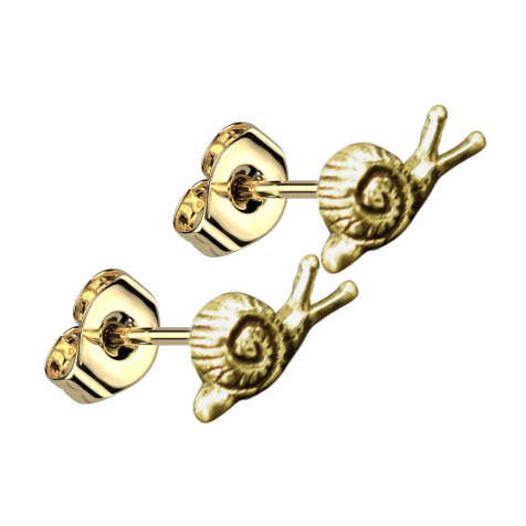 Gold-plated snail stud earrings
