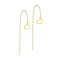 Gold-plated stud earrings free-falling chain heart