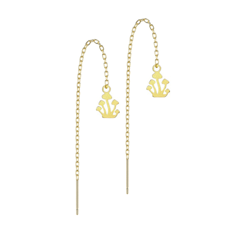 Ohrstecker vergoldet freifallende Kette Pilze