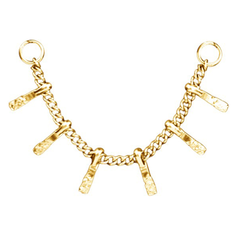 Catena di collegamento di base placcata oro Barretta martellata