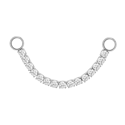 Catena di collegamento argento cristalli angolari argento