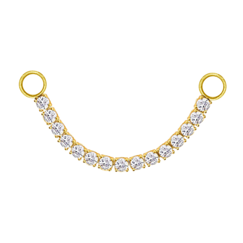 Verbindungskette vergoldet eckig Kristalle silber