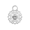 Pendant silver flower crystal silver