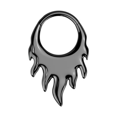 Micro anello segmentato pieghevole nero fiamme