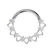 Micro anello segmentato pieghevole argento triangoli...