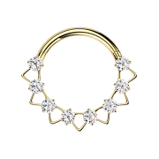 Micro anello segmentato pieghevole placcato oro con...