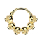 Micro segment ring hinged gold-plated six skulls