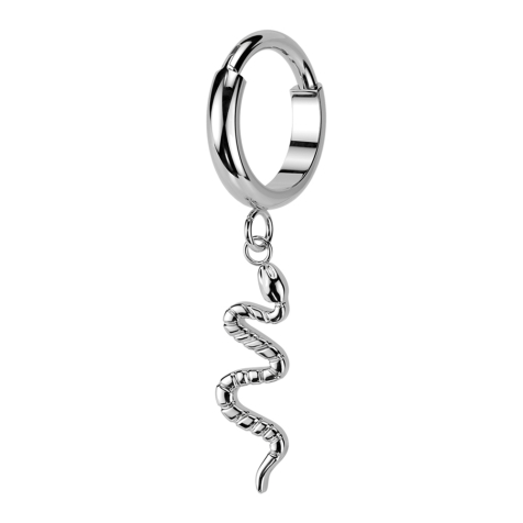 Micro segment ring, foldable, silver, pendant, snake