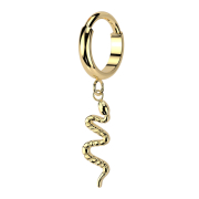 Micro segment ring, foldable, gold-plated, snake pendant