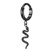 Micro segment ring, foldable, black, pendant, snake