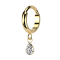 Micro segment ring, foldable, gold-plated, pendant, drop crystal, silver